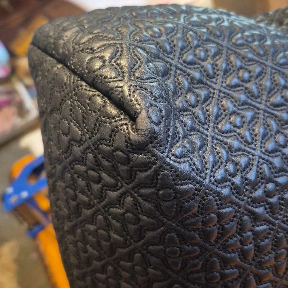 Tory Burch Black Quilted Leather Chain-Handle Crossbody Tote